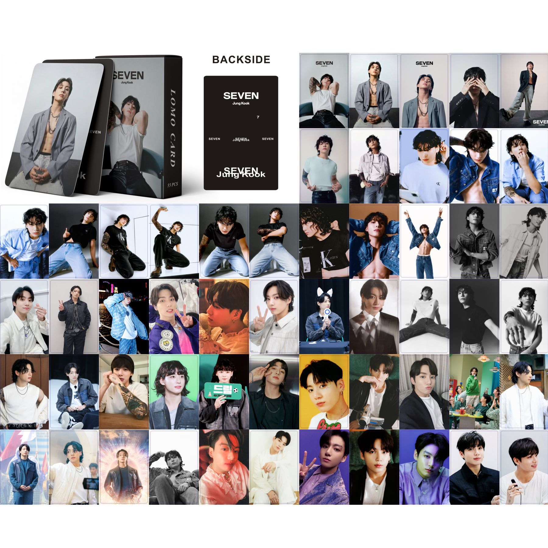 Set 55 lomo card bts jungkook - seven 2023