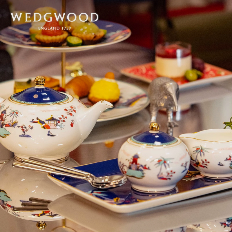 Bộ Bình Trà 3 món Wedgwood - Wedgwood Wonderlust Blue Pagoda 3 Piece Set
