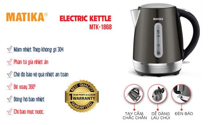 Ấm siêu tốc Matika MTK-1868