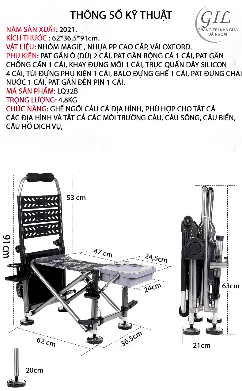 Ghế ngồi câu cá địa hình cao cấp 07