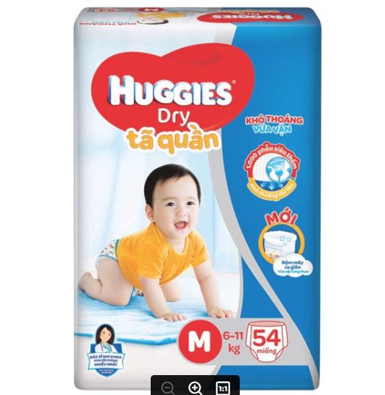 Tã quần Huggies Dry size M54 miếng (6 - 11kg)