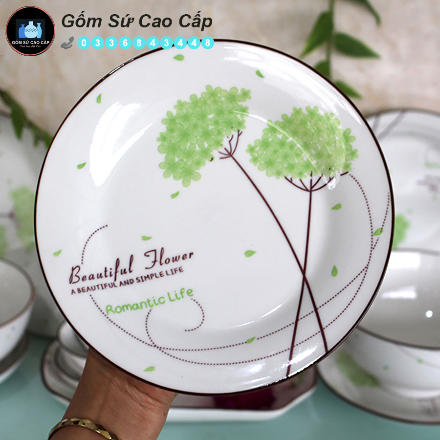 Bộ Bát Đĩa Bát Tràng [20 MÓN] - Bộ Bát Đĩa Cao Cấp [XUÂN XANH]