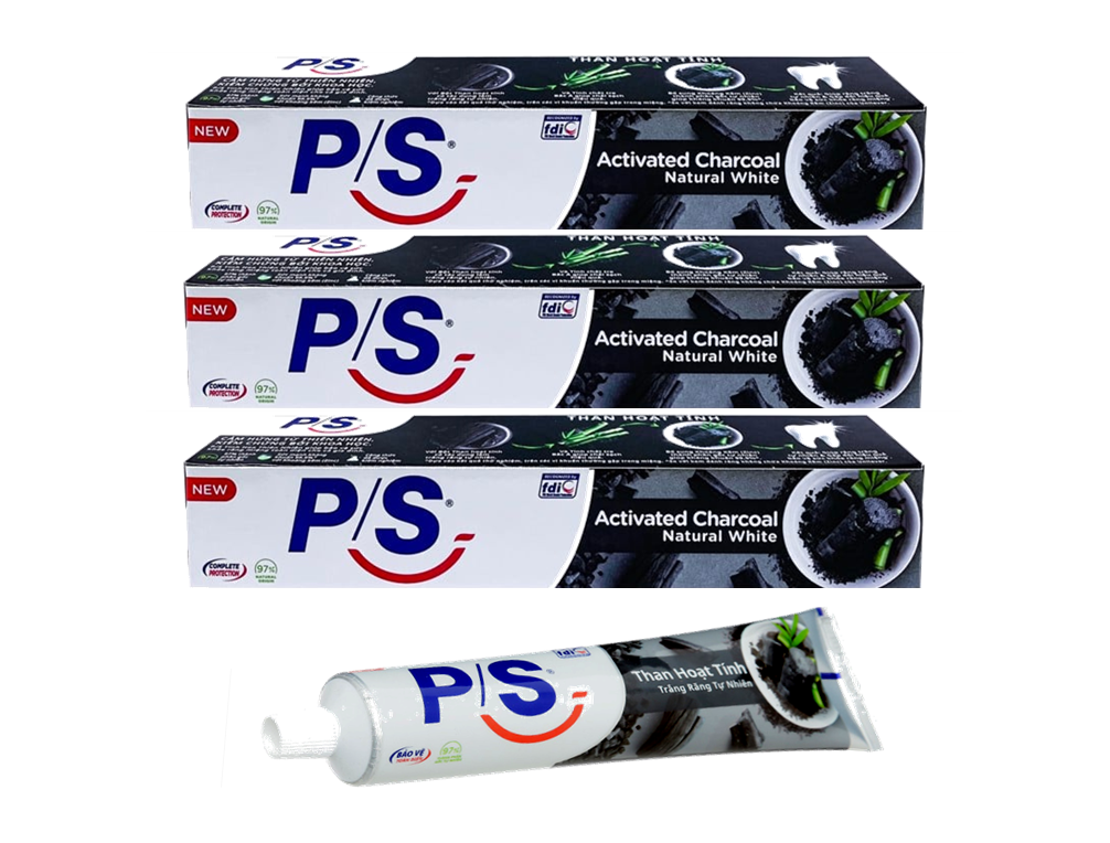 Combo 3 Kem đánh răng PS Than hoạt tính 230g