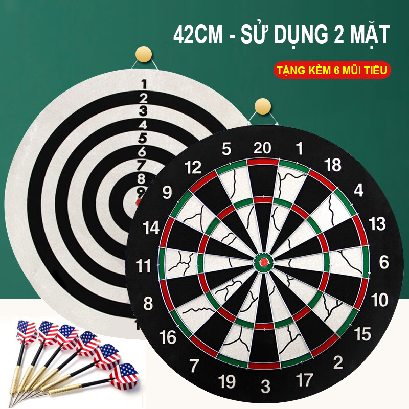 Bảng Phóng Phi Tiêu 2 mặt 42cm + 6 cờ anh mỹ