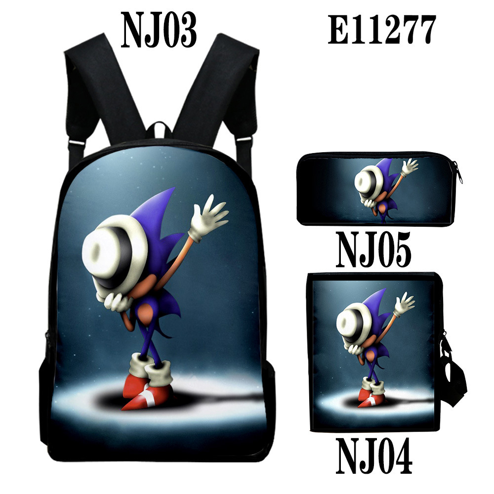 Mới ba lô đeo vai in hoạt hình sonic 3d dễ thương cho bé