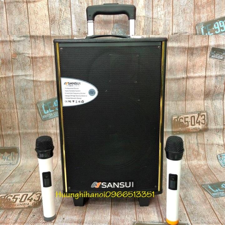 loa kéo karaoke bluetooth hát cực hay SANSUI SA1-10 - loa karaoke di động - loa hát karaoke hay giá rẻ- loa kéo di động thùng gỗ, bass 2,5 tấc (Tặng kèm 2 micro không dây hát cực phê giá rẻ)