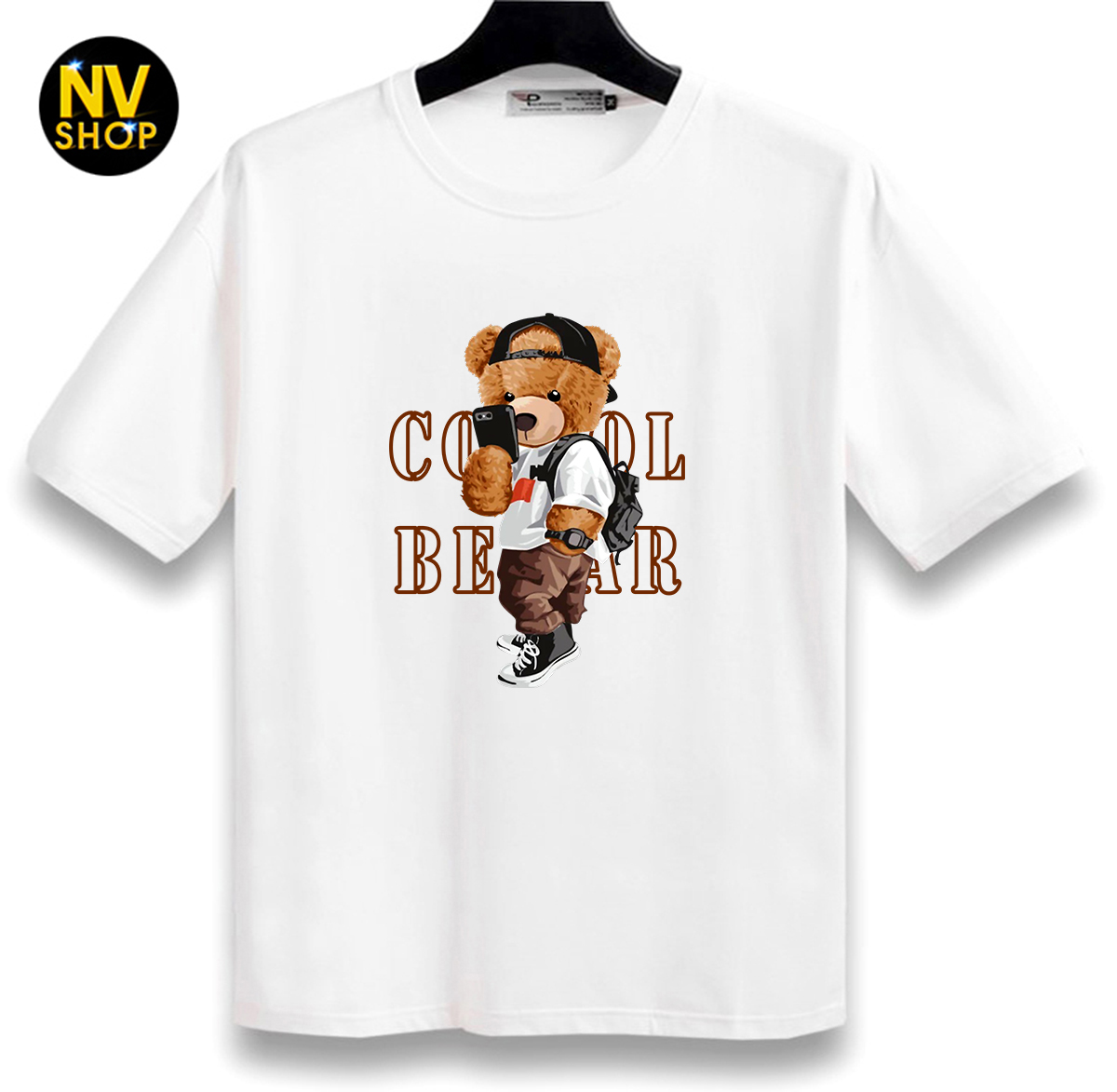 (HCM-HOT SALE) Áo Thun UNISEX FREESIZE Tay Lỡ "In Hình BEAR"