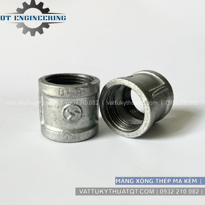Măng xông thép mạ kẽm | ren phi 21-114mm | vattukythuatqt.com