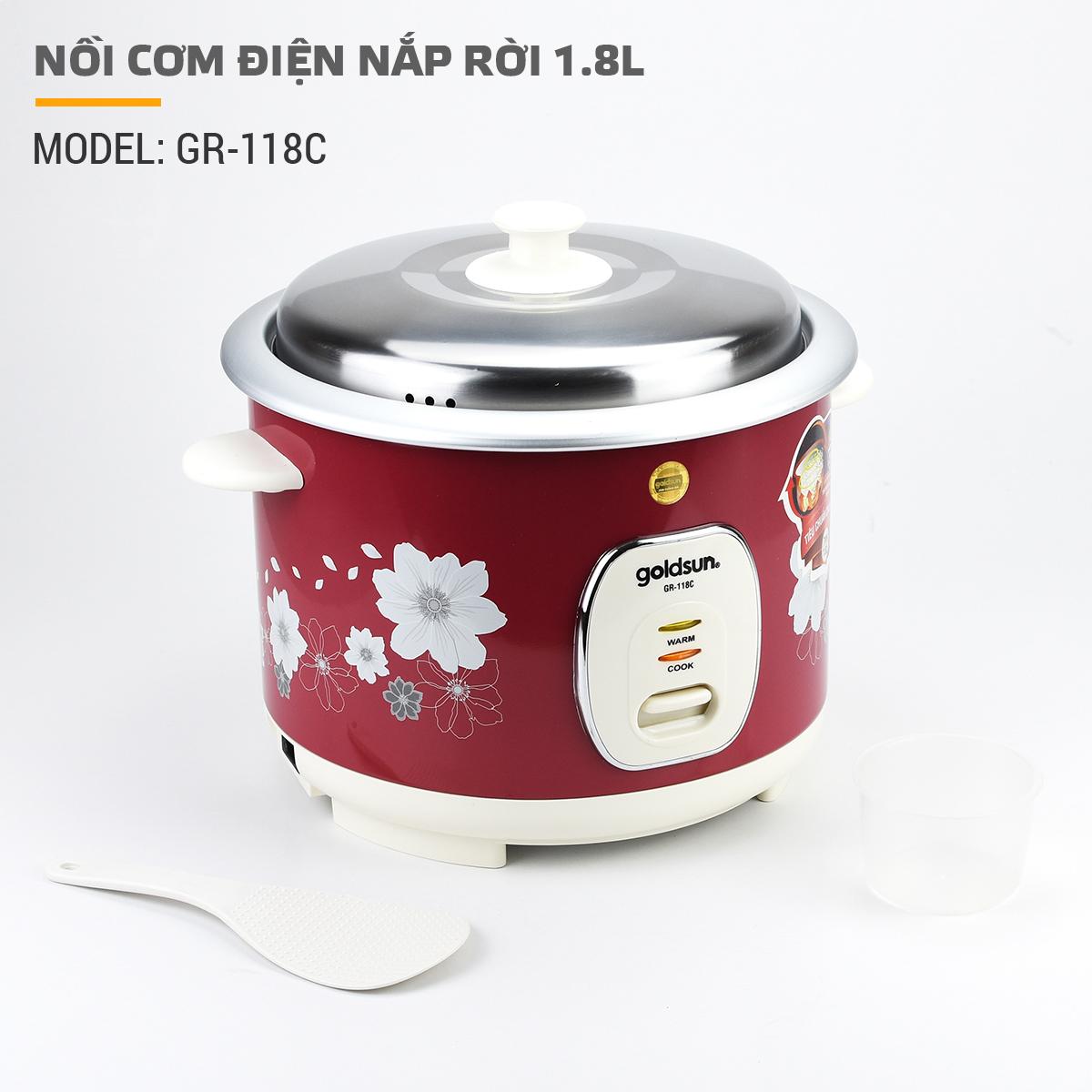 Nồi cơm điện nắp rời Goldsun 1 lít 8 GR-118C