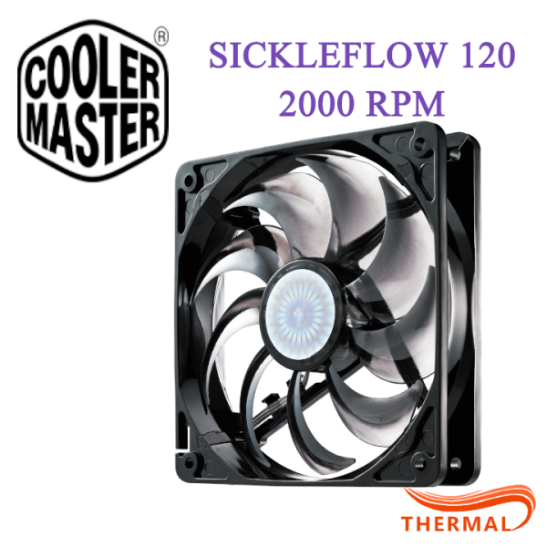 Fan case 12cm Cooler Master SickleFlow 120 2000 RPM - Sức gió tốt, quay êm