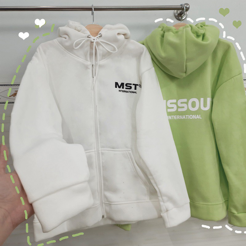 Áo hoodie, áo khoác Nỉ Nữ cực đẹp mềm mịn, chất thun nỉ bông thoáng mát MISSOUT (nón 2 lớp có dây kéo)