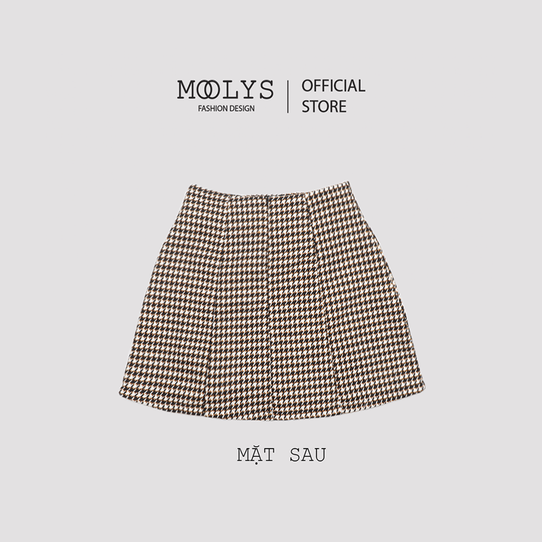 Chân váy chữ A dạ tweed MOOLYS basic MK002