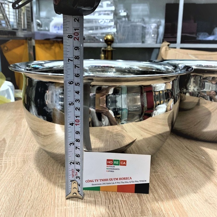 Thố (thau) trộn bột INOX cao cấp - hình bầu - nhiều size