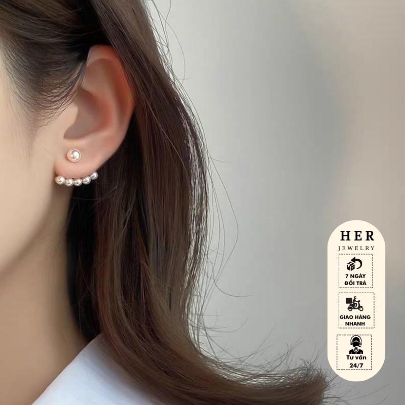 Bông tai nữ vầng trăng ôm tai độc đáo, chân xỏ bạc 925 her jewelry h68