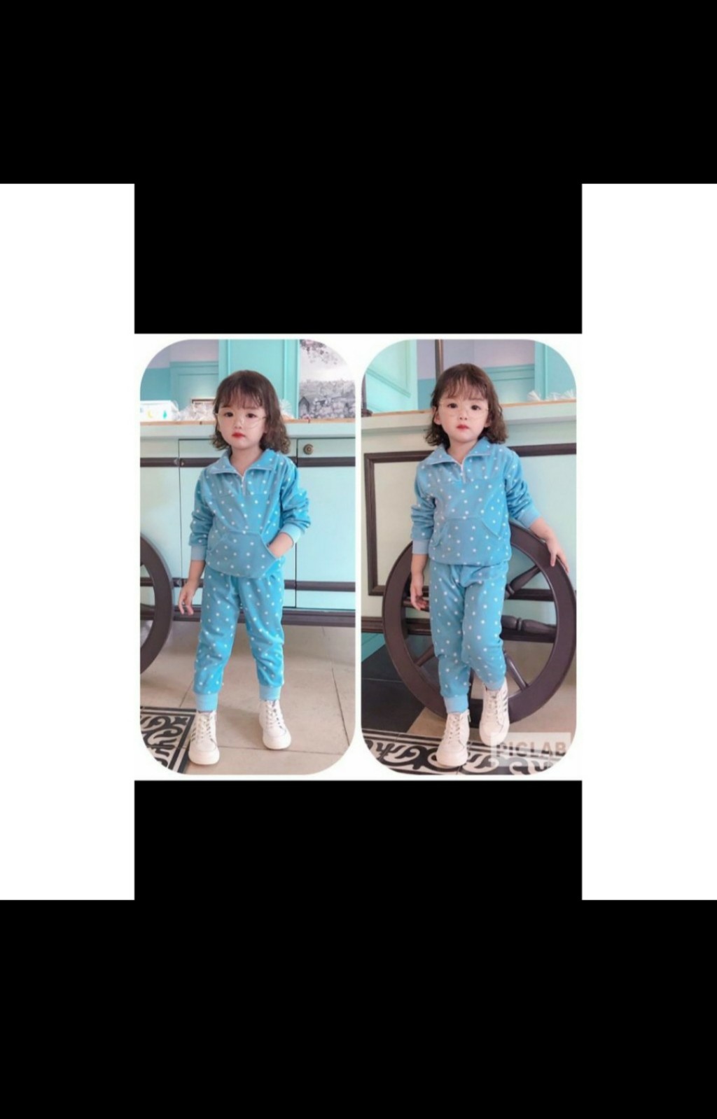 Bộ nỉ xuất dư siêu dễ thương cho bé gái