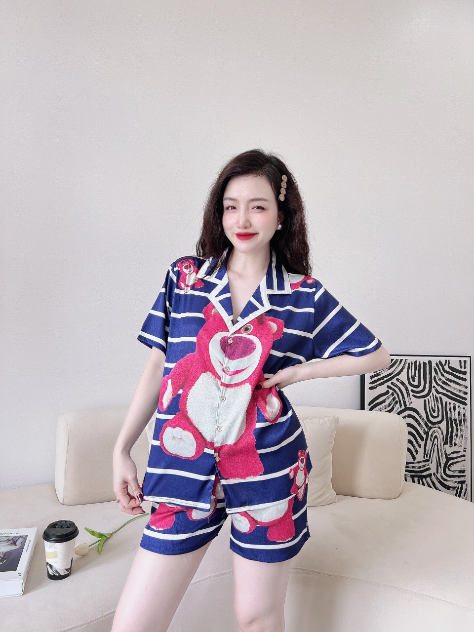 Bộ đùi - lụa xước ánh kim cao cấp - size 40 - 60kg