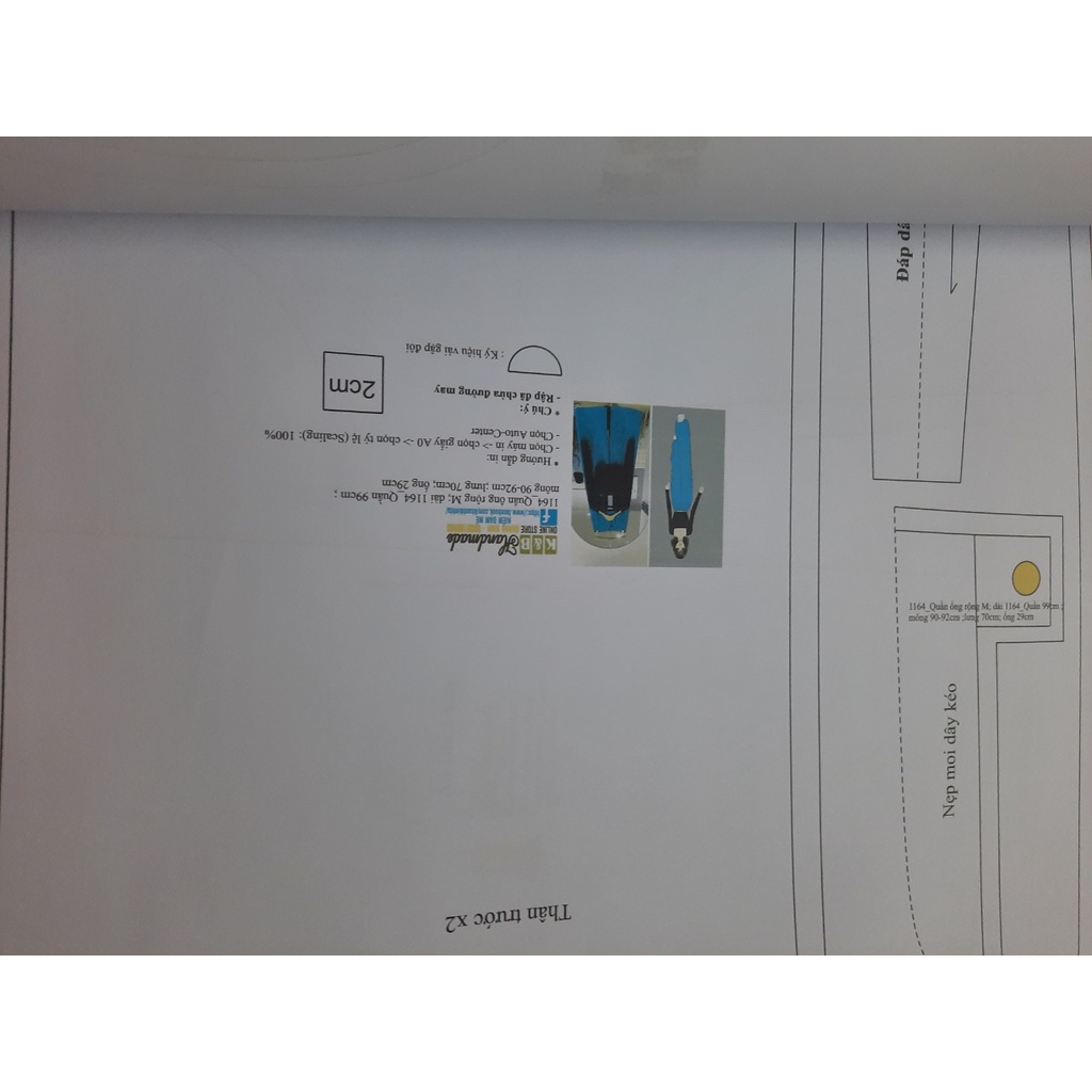 Rập giấy A0 quần ống rộng mã 1164 (BẢN VẼ)