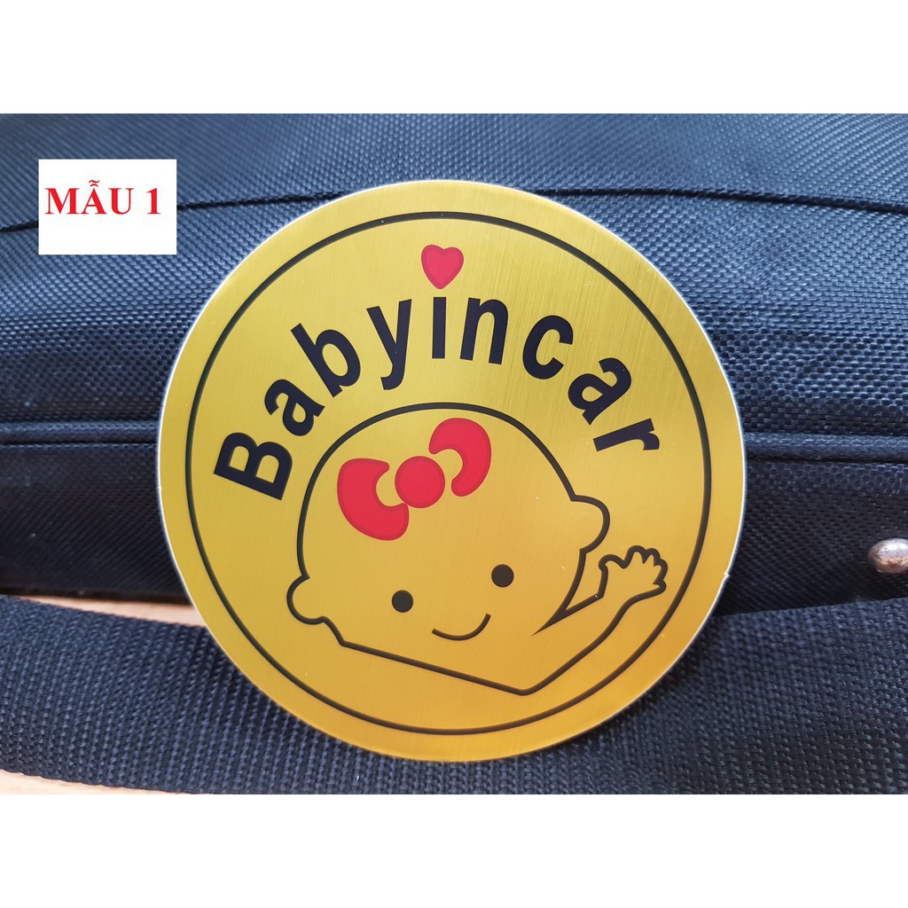 Tem dán baby in car