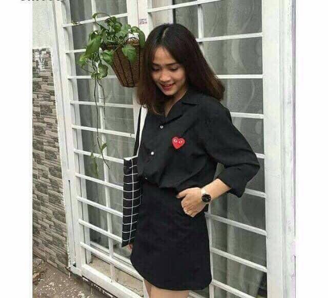 ÁO SƠ MI THÊU TIM HÀN QUỐC HOT TREND