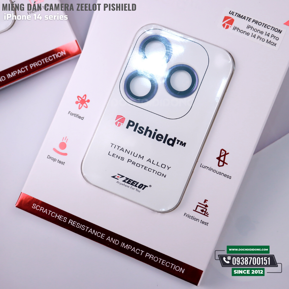 Miếng dán camera Zeelot PIshield cho iPhone 14 - 14 Plus - 14 Pro - 14 Pro Max