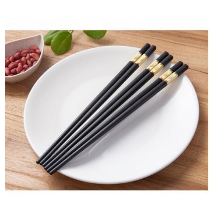Combo 10 đôi đũa hợp kim đầu bọc vàng