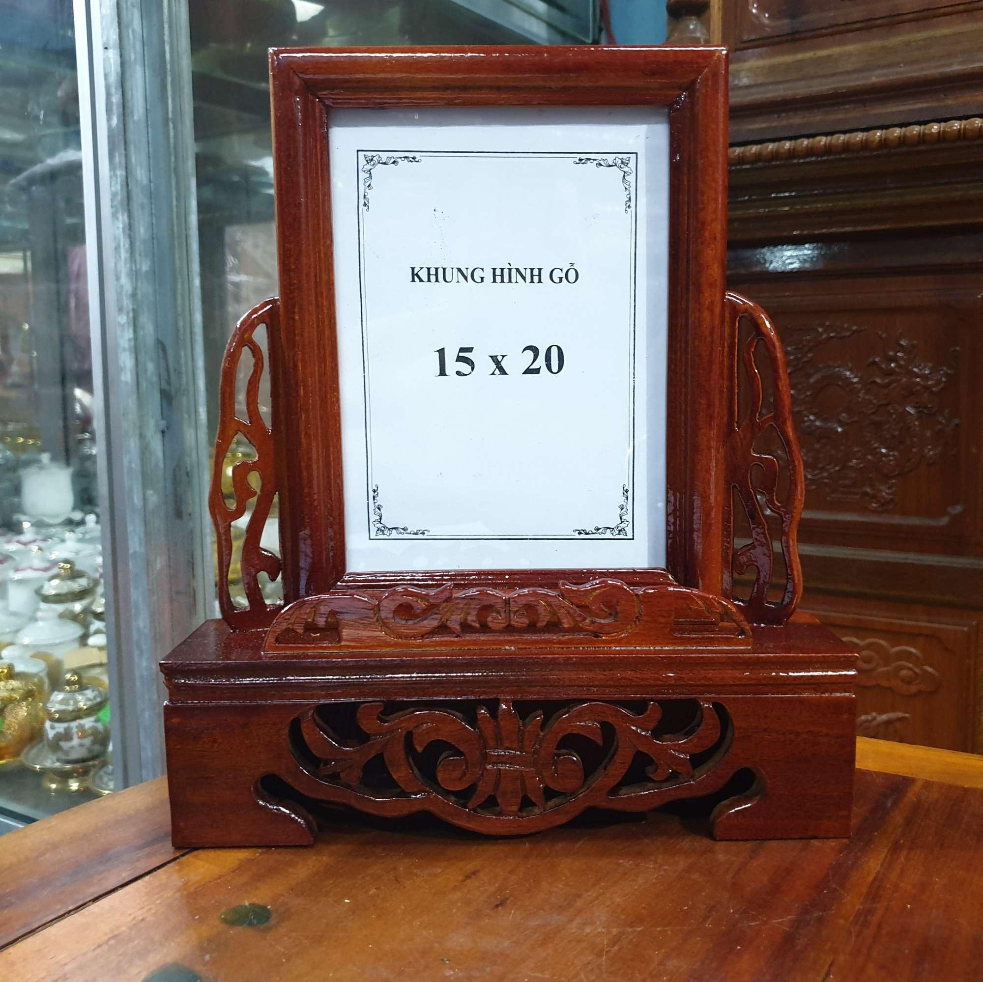 Khung hình thờ gỗ xà cừ 15×20