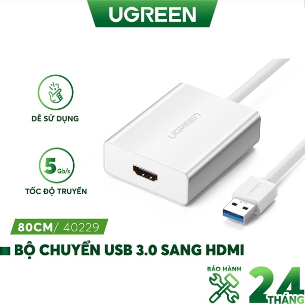 Cáp usb 3.0 to hdmi ugreen 40229 cao cấp