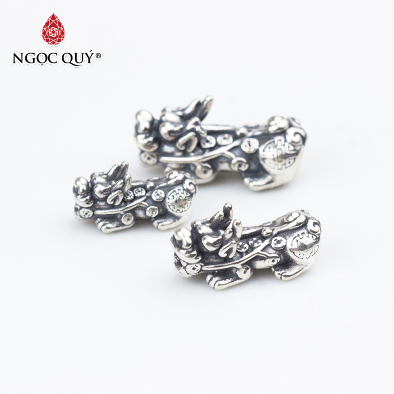 [HCM]Charm bạc hình tỳ hưu - Ngọc Qúy Gemstones