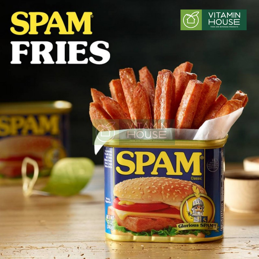 Thịt Hộp Spam Mỹ  ít mặn 25% Less Sodium 340g [Vitamin House]