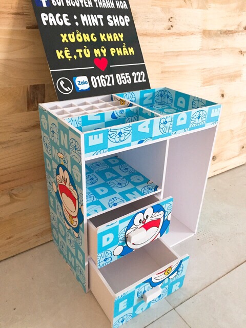 Tủ mini đựng mỹ phẩm tủ mini đầu giường doraemon