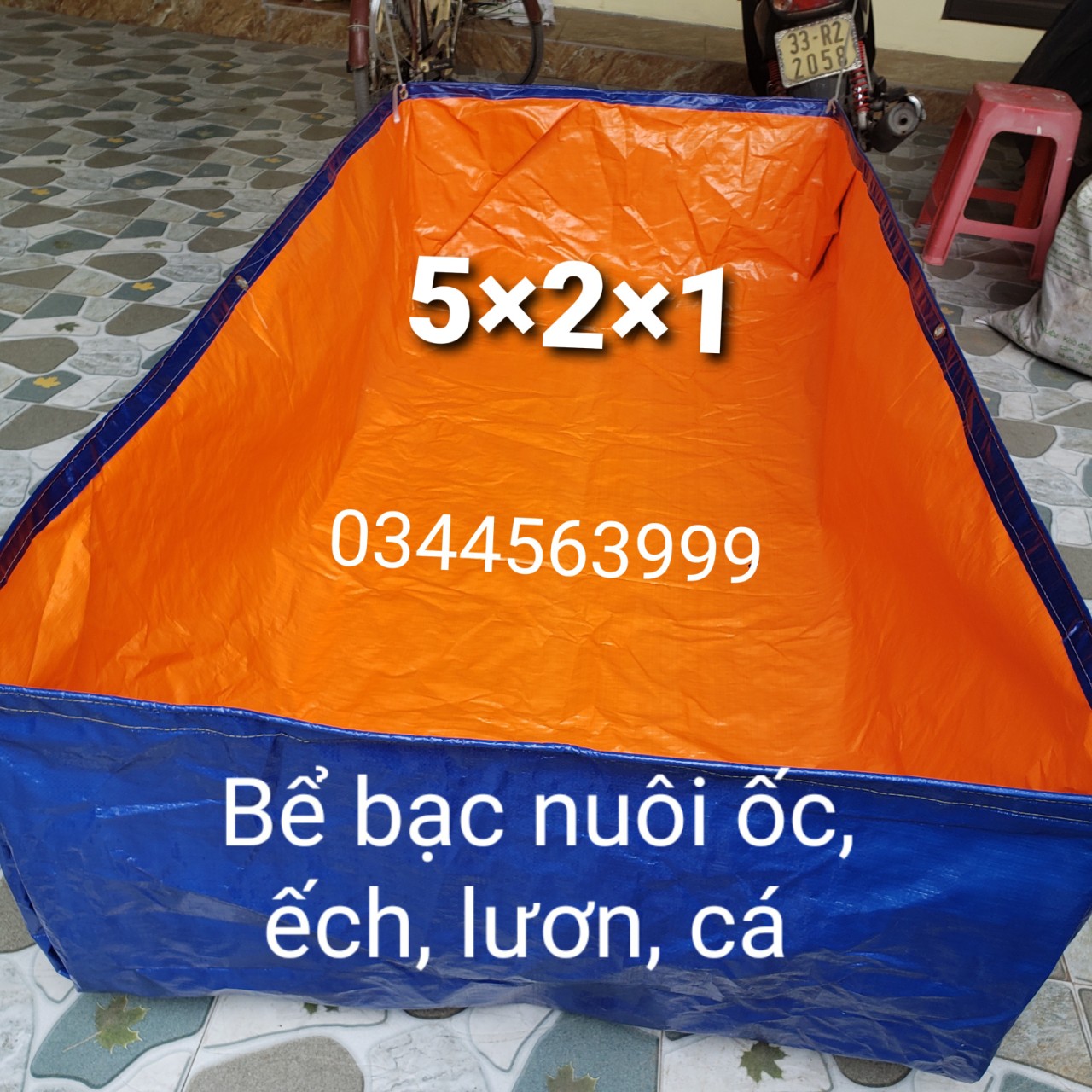 bể bạt nuôi cá cảnh , ốc , ếch , lươn kích thước 3×3×1
