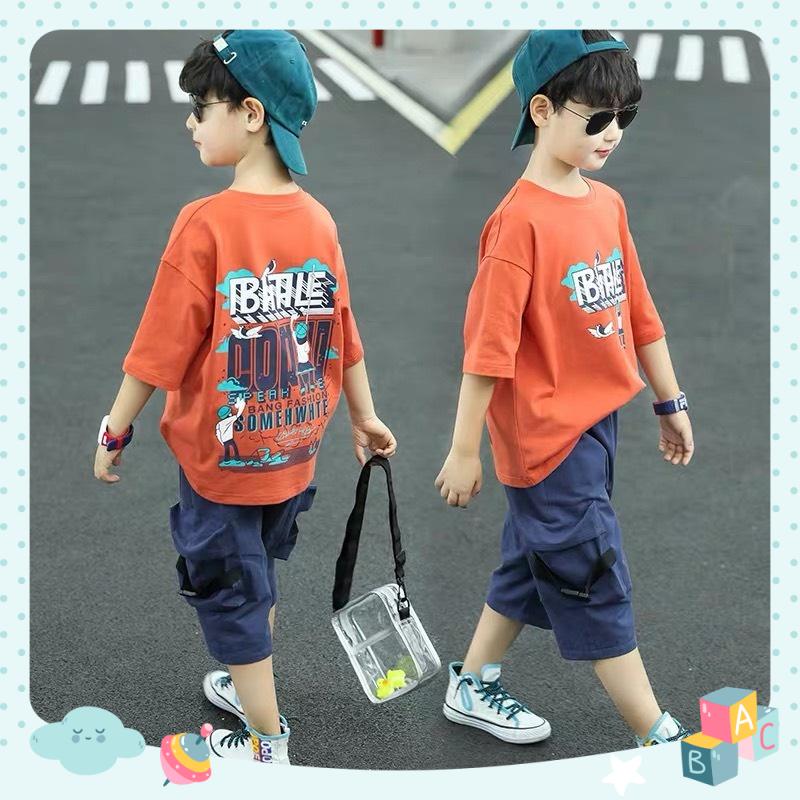 Bộ thun bé trai túi hộp năng động cho bé 10-53kg _quần áo trẻ em_ set bộ bé trai
