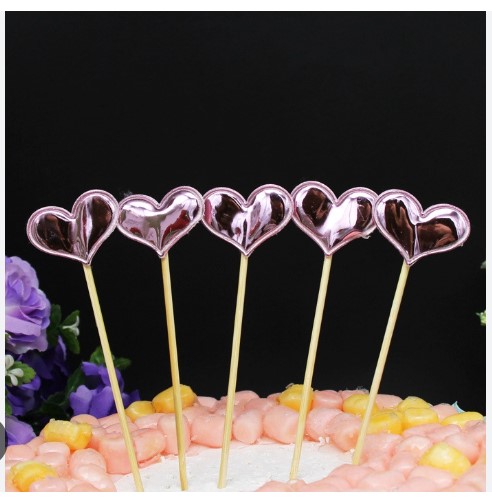 Set 5 cái Que cắm hình tim (màu ngẫu nhiên)