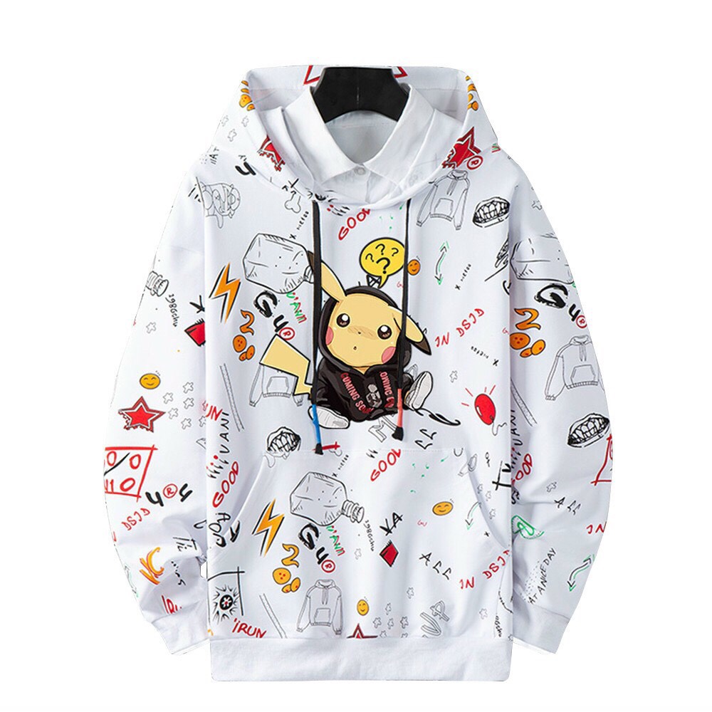 ÁO HOODIES NAM NỮ PIKACHU SIÊU CUTE FROM RỘNG CÁ TÍNH