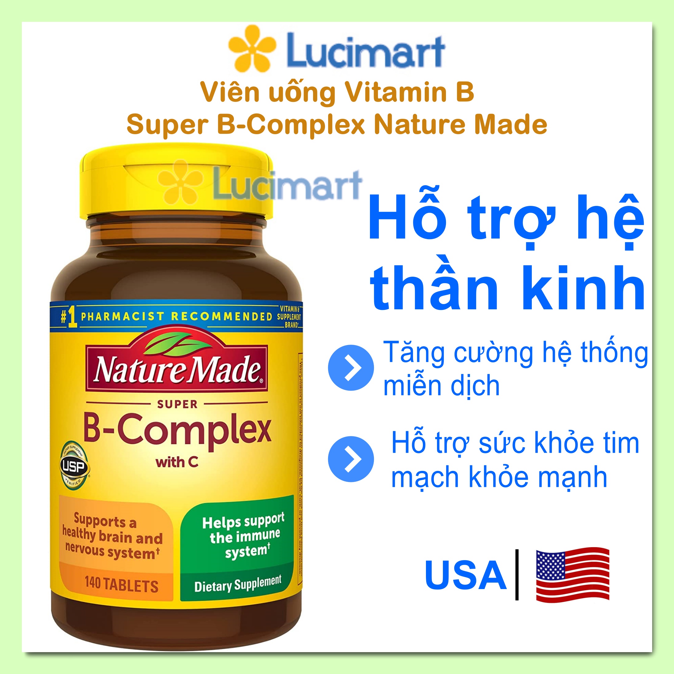 Vitamin B Super B Complex Nature Made Pills [American Product]
