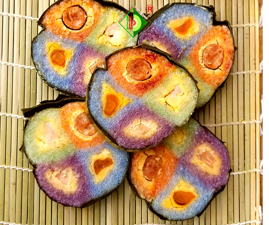 Bánh tét tứ quý(combo 3 đòn) [bánh tét trà cuôn hai lý tại trà vinh]