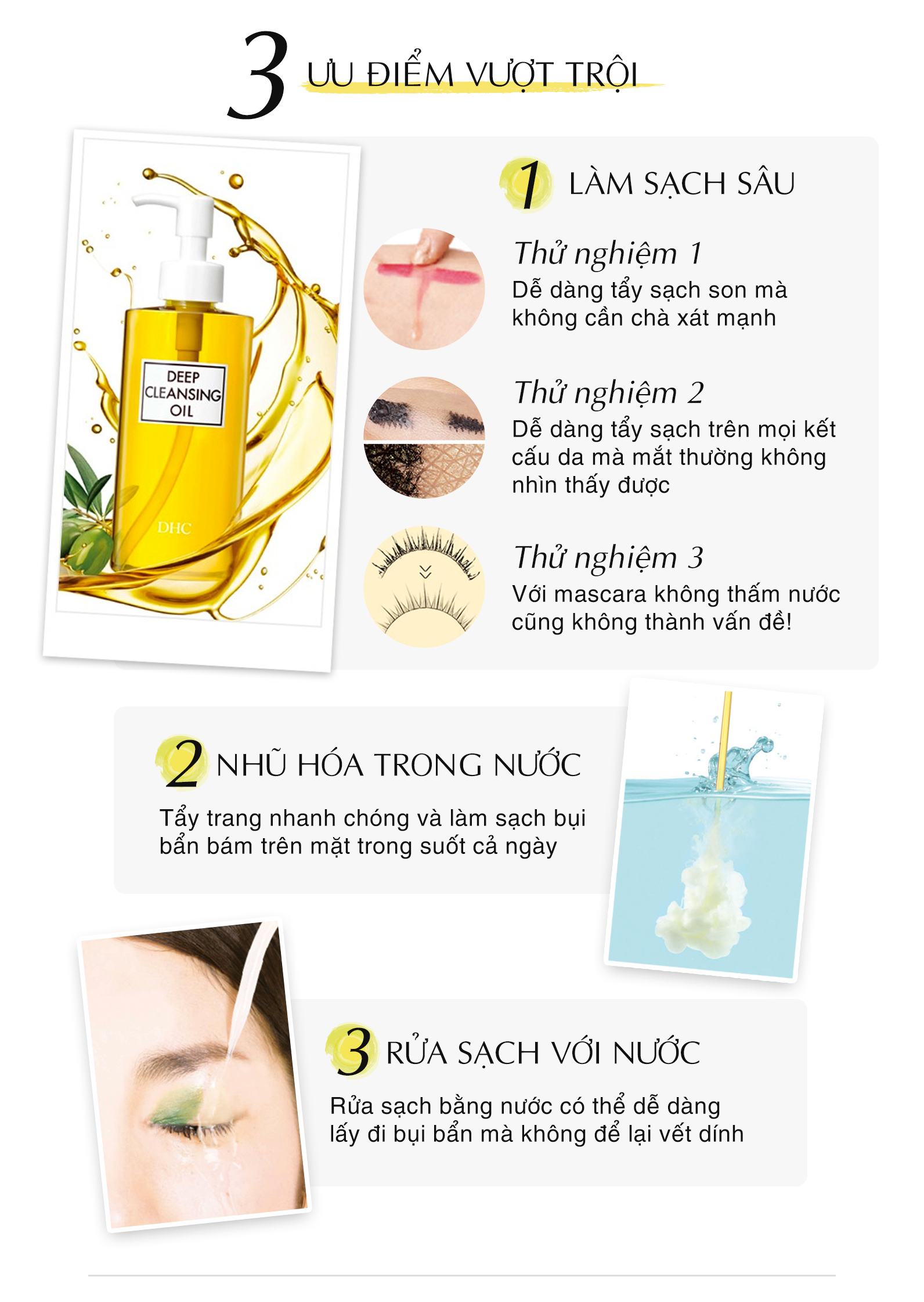 Set 3 Sample Dầu Tẩy Trang Olive DHC Deep Cleansing Oil (3ml x 3)