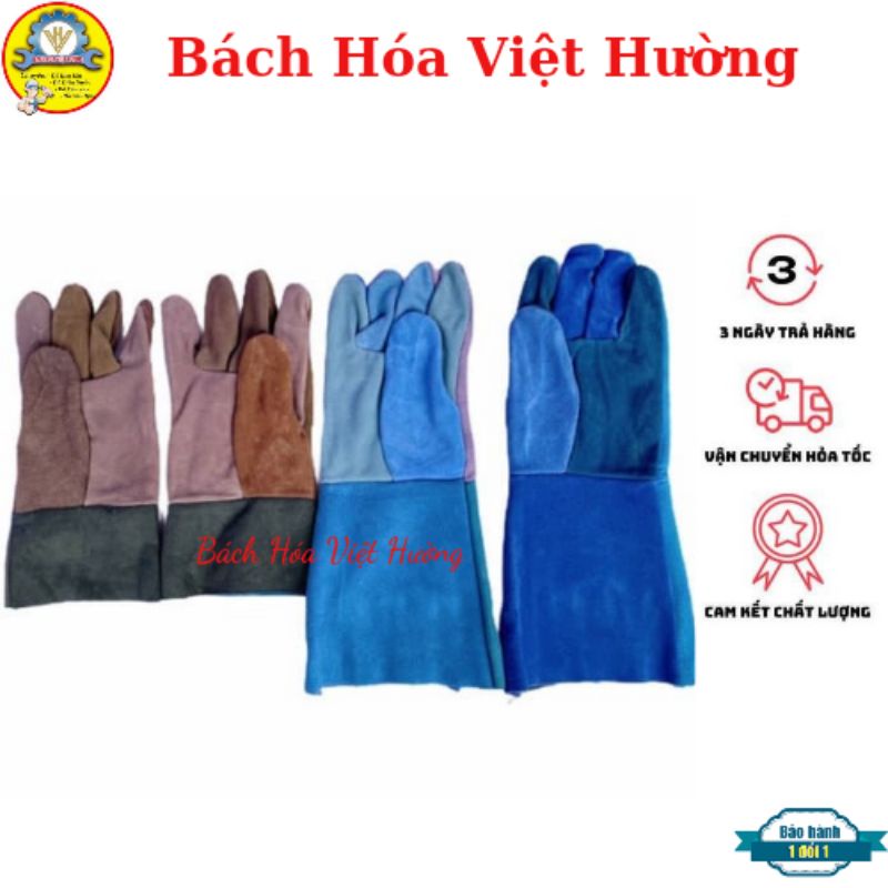 Găng tay da hàn chuyên dụng cho thợ hàn thợ cơ khí loại đẹp chịu nhiệt chống cháy tốt