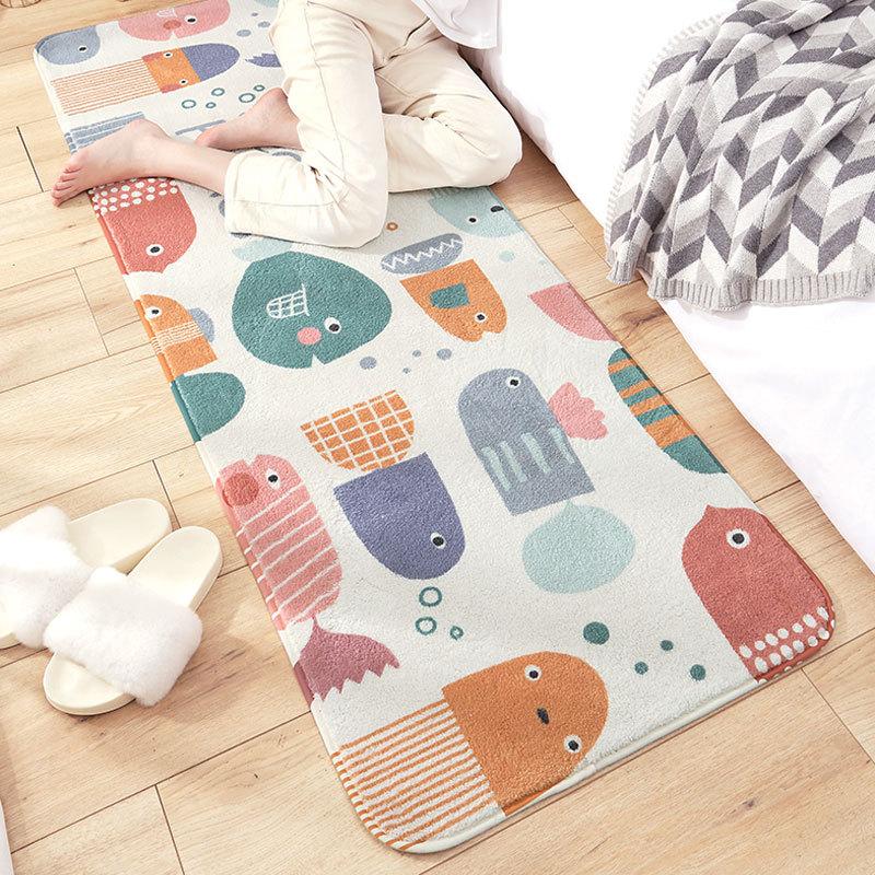 Thảm Lông Cừu Hoạt Hình Siêu Mềm Trang Trí Giường Ngủ Chân Ghế Sofa