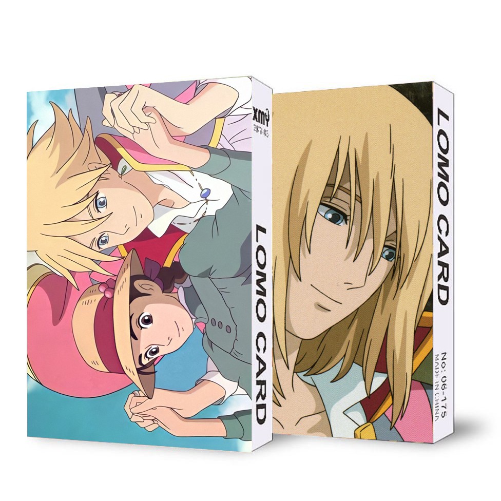 (không kèm hộp) Hộp ảnh lomo in hình LÂU ĐÀI DI ĐỘNG CỦA HOWL Howl's Moving Castle anime chibi 30 tấm