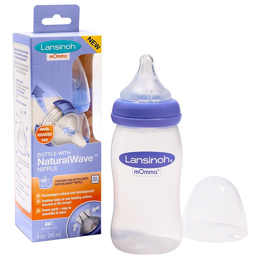 [HÀNG MỸ] Bình sữa Lansinoh Momma 160ml/ 240ml