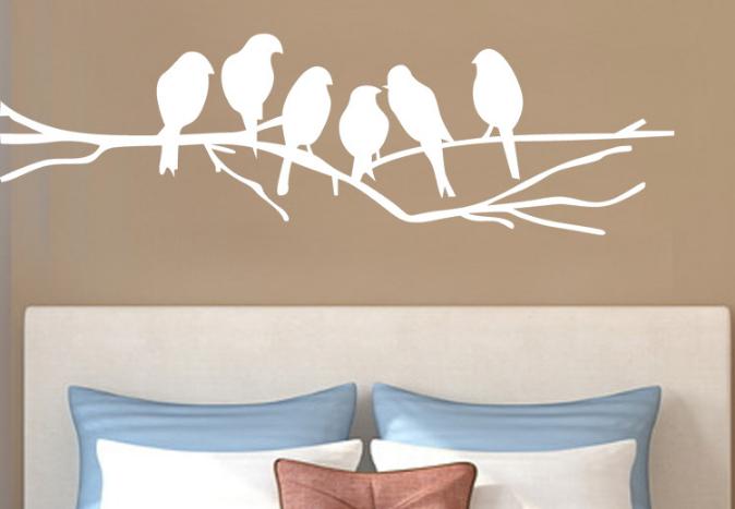 [HCM]Decal trang trí Cành Cây Chim Đen và Chim Trắng
