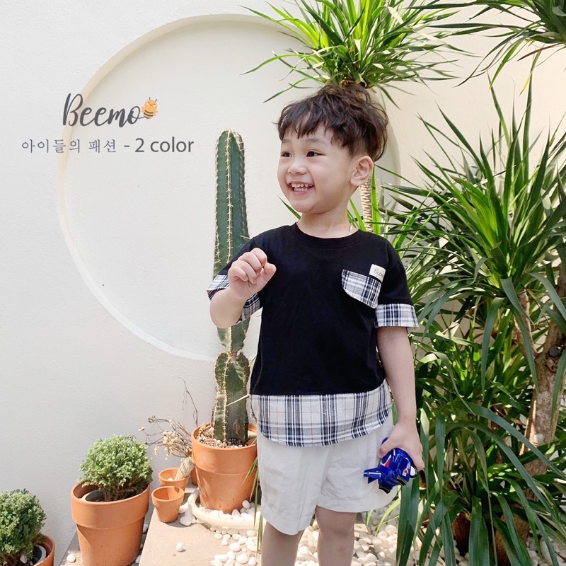 [Hàng Có Sẵn] Thời Trang Beemo Cho Bé - Set Thun Công Tử Phối Kẻ Hàn Quốc Beemo (8-23kg)