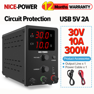 [Ready stock]NICE-POWER 0-30V 0-10A Adjustable DC Lab Switching Plating Power Supply ,USB port,Used to repair mobile phones, electronic products, plating, aging test, laboratory operation thumbnail