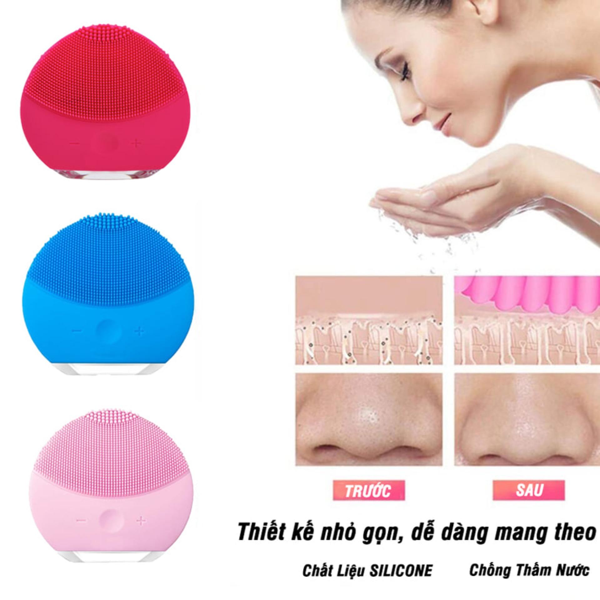 Máy rửa mặt, massage da mặt, làm sạch da silicon mini đa năng
