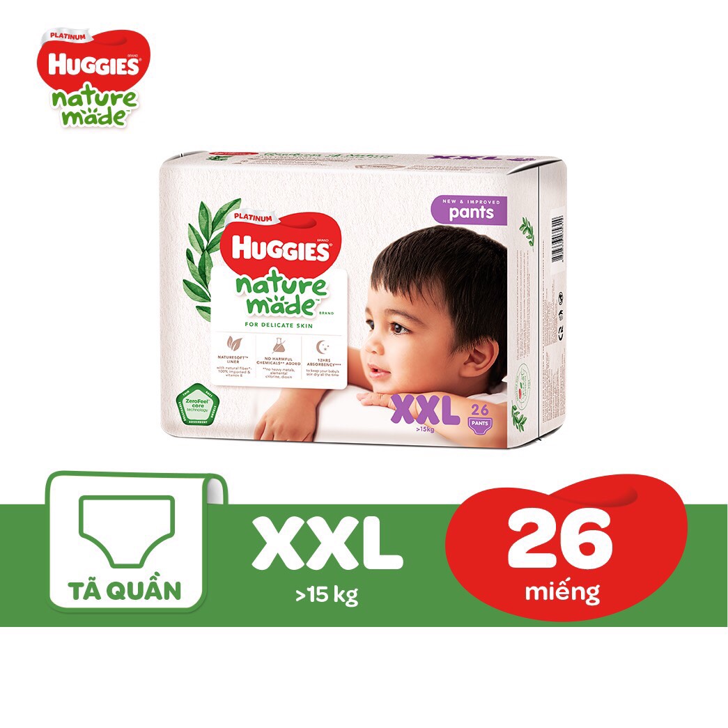 Tã dán/quần huggies platinum nature made size nb60/s82/m64/l54/xl44/m58/l44/xl38/xxl26 bibistore