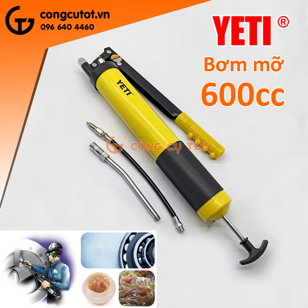 Bơm mỡ Ye.ti 600CC, 900CC