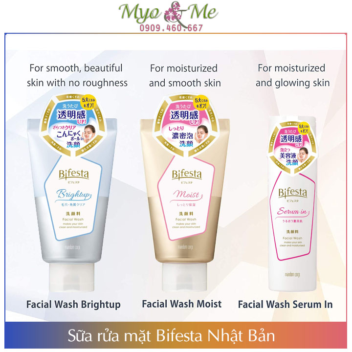 Sữa rửa mặt Bifesta Nhật Bản (Brightup/Moist/Serum in)