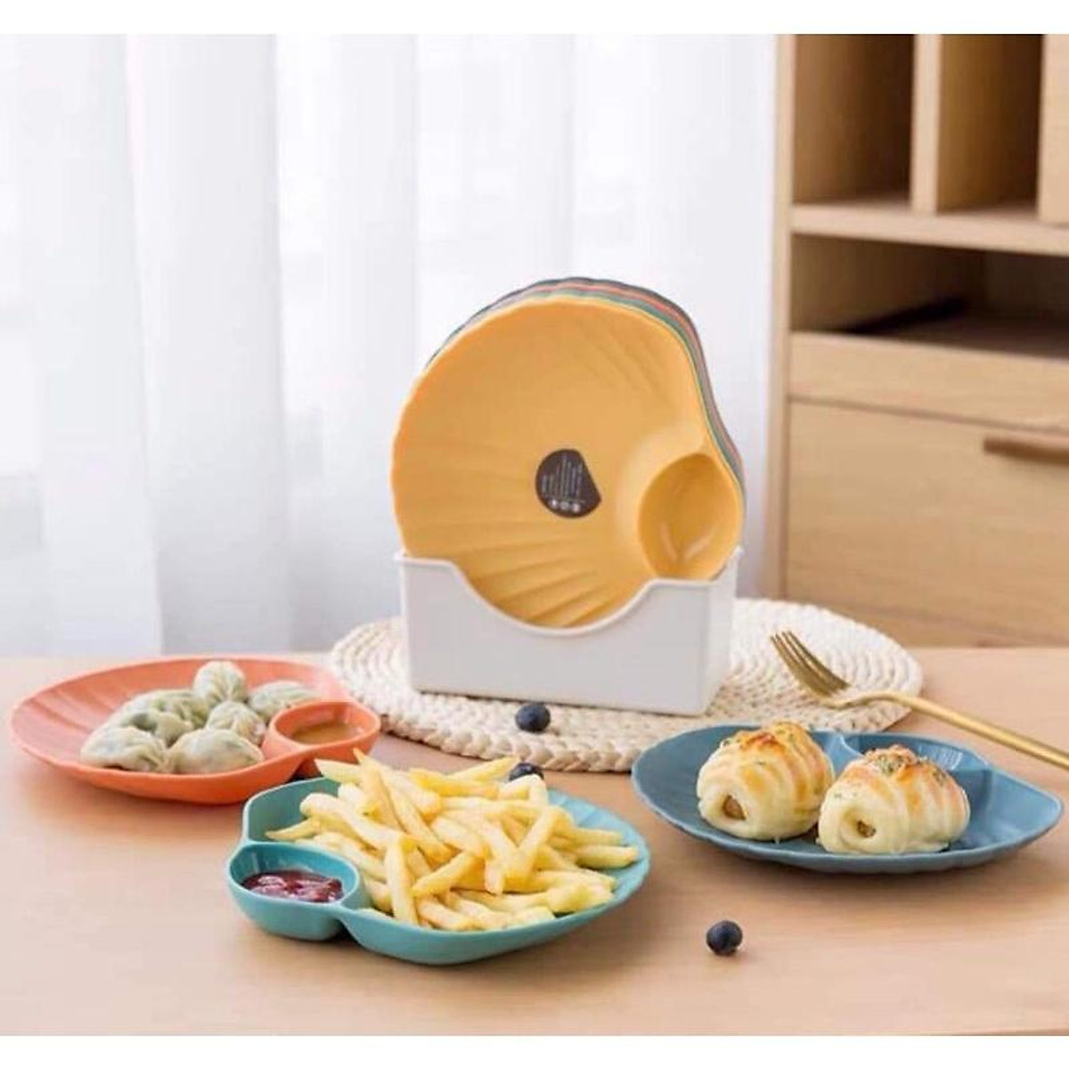 (ComBo) 4 Đĩa Hình Sò 2 Ngăn Siêu Đẹp. ĐTVM
