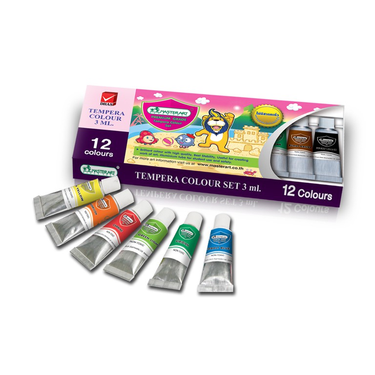 Màu nước Master Art Tempera 12 màu x 5ml